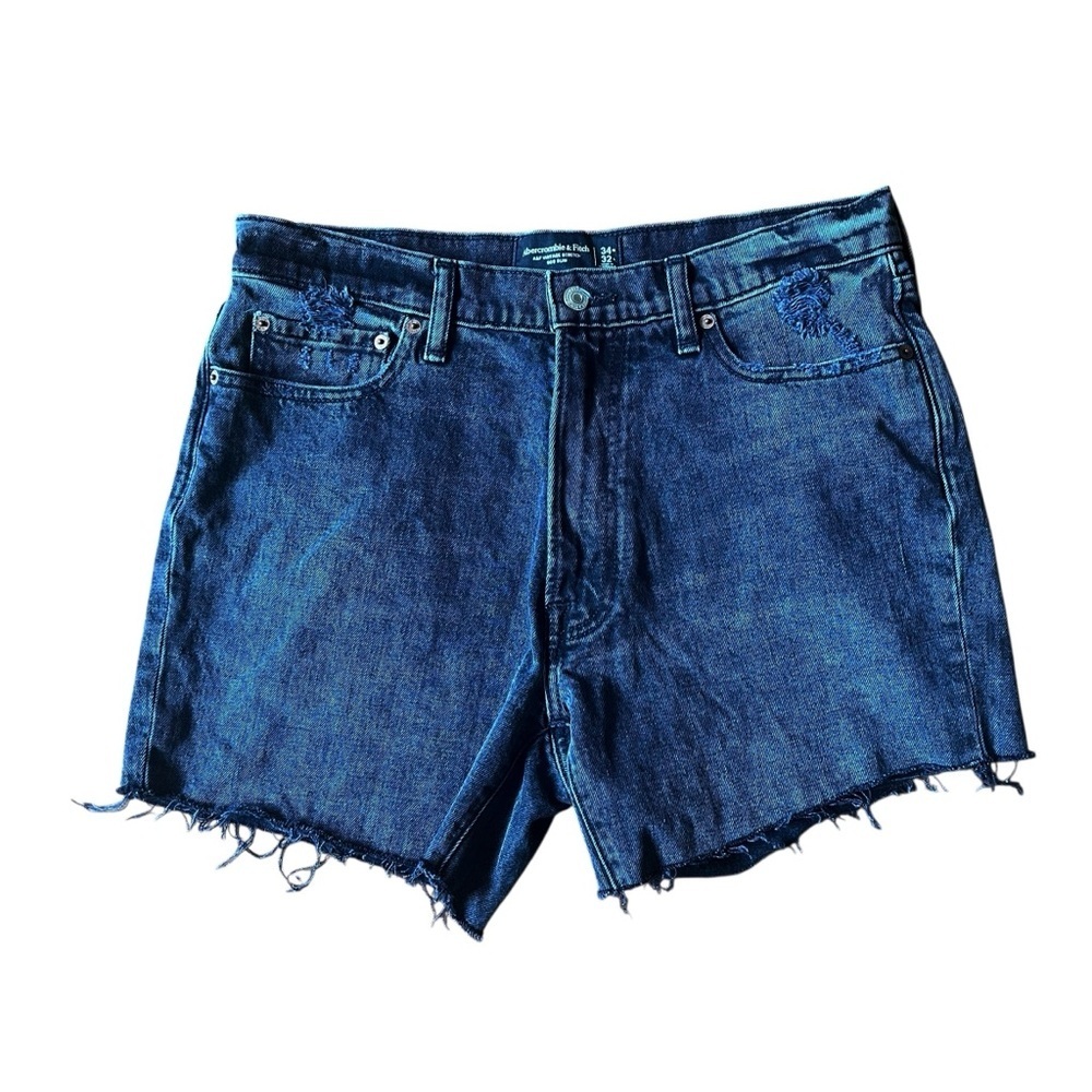 Abercrombie & Fitch Jean Shorts Women’s 34 Black Denim 4.5” Cut Offs Slim